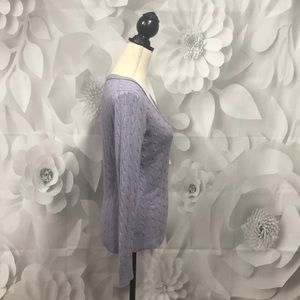LOFT Sweaters - LOFT Purple Cable Knit V-Neck Sweater S LOFT Sweaters - LOFT Purple Cable Knit V-Neck Sweater S